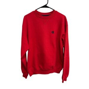 Champion Red Cotton Blend Crewneck Sweatshirt Mens Size Medium Classic Casual